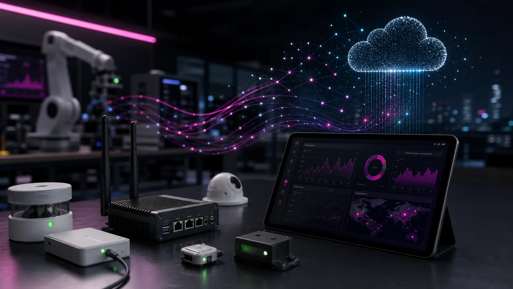IoT device provisioning workflow with cloud telemetry and mobile setup